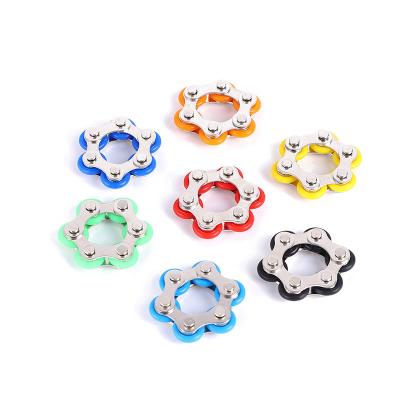 China Key Chain Toy Metal Key Chain Toy Decompression Ring Fidget Explosion Type Rotating Ring Chain Buckle Relieve Pressure New Metal Key for sale