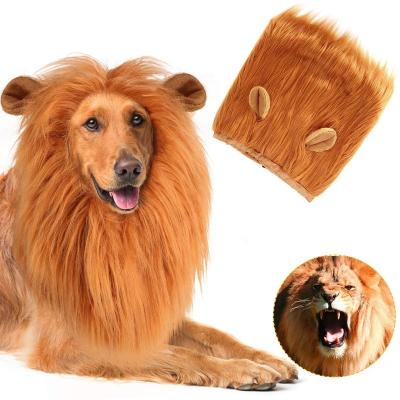 China Viable Lion Mane Costume For Small Large Pet Wig Pets Festival Party Fancy Hair Pet Clothes for sale