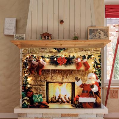 China Traditional Merry Christmas Tapestry Christmas Tree Fireplace Stocking Gifts Ornaments Wall Hanging Art for Living Room Bedroom Living Room for sale