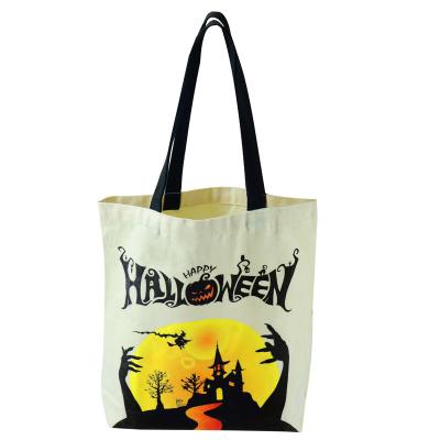 China Recyclable Promotional Customized Lamination PP Festival Shopping Tote Bags Halloween Moon Castle Canvas Nonwoven Bag for sale