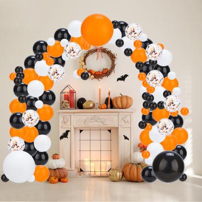 China Wholesale Eco-friendly Happy Halloween Latex Helium Balloons Set Orange Black White Balloon Set For Halloween for sale