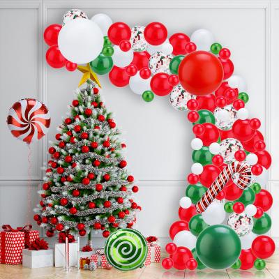 China Eco-friendly Christmas Confetti Red Green Balloon Set Combination Merry Christmas Christmas Party Decorations Balloons for sale