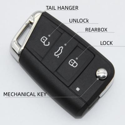 China 3 Button Smart Remote Car Key For V W Polo Golf Vehicle Key 0038 for sale