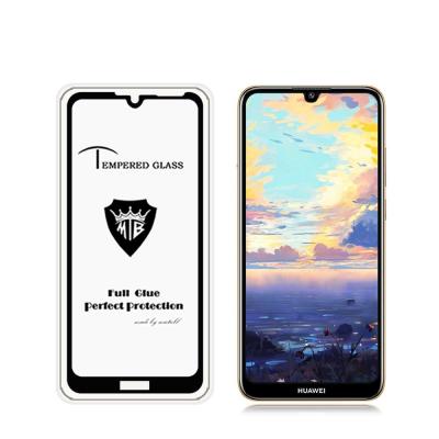 China Mobile Phone 2.5D Full Silk Printing Glue Phone Tempered Glass Screen Protector For Huawei Y6 pro 2019 for sale