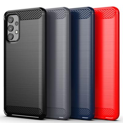 China Carbon Fiber Shockproof Brushed Outer Soft Tpu Case For Samsung Galaxy A32 4G 5G A52 A72 A30S A50S A22 S21 Fe for sale