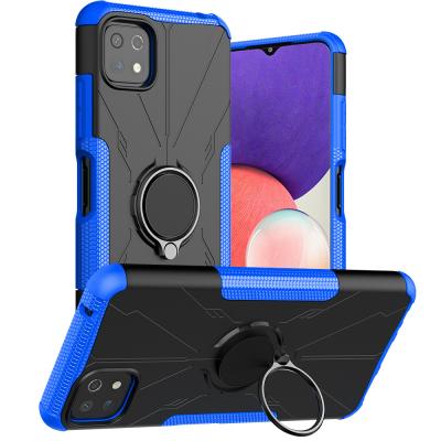 China Shockproof Magnetic PC Armor Case For Samsung Galaxy Hybrid A22 5G Ring Stand TPU for sale