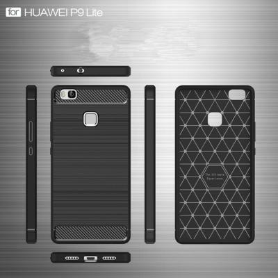 China Soft Electronic Products Carbon Fiber Soft Case Tpu Back Cover For Huawei P9 Lite Case for sale