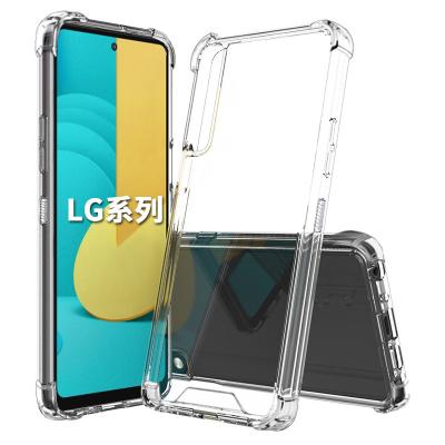 China 5G Shockproof Smartphone 1.5MM Shockproof Clear Acrylic PC Tpu Phone Cover Four Corners For LG Velvet Case for sale