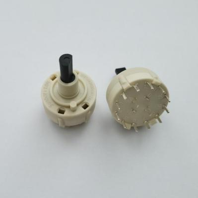 China 11 26mm Single Shaft Plastic D-Type Single Position Embedded Horizontal Pole Rotary Switch RS261-H-1D12P for sale