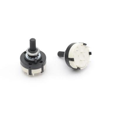 China 26mm 6 Position Bipolar Plastic D Type Shaft Included Horizontal Rotary Switch RS261-H-2D6P for sale