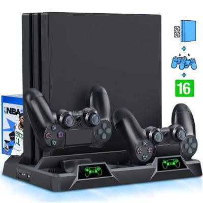 China For PS4 Dual Controller Vertical Charger Console Stand Charging Station Cooler Cooling Fan For PS4/PS4 Slim/PS4 Pro Accessories Q34-BBC for sale