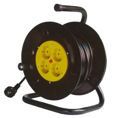 China Home Appliance Overheat protected  Extension socket  4* German socket cable plastic reel for sale