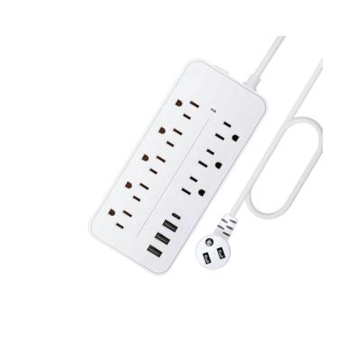 China Commercial 8 Outlets Extension socket  multifunctional  3 USB power extension socket Power Strip Surge Protector Extension Socket for sale