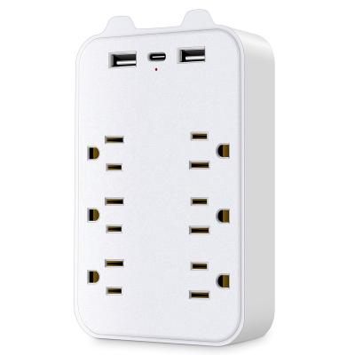 China Commercial New 6 Outlets  multifunctional  2 USB travel-friendly Adapter socket for sale