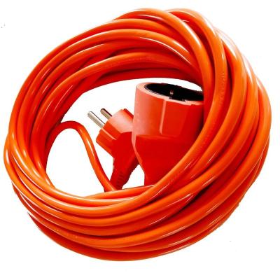 China Industrial Equipment 16A 250V Outdoor  Custom  Extension Cord Lead European 2-Pin Plug Orange 20m extension cord outdoor for sale