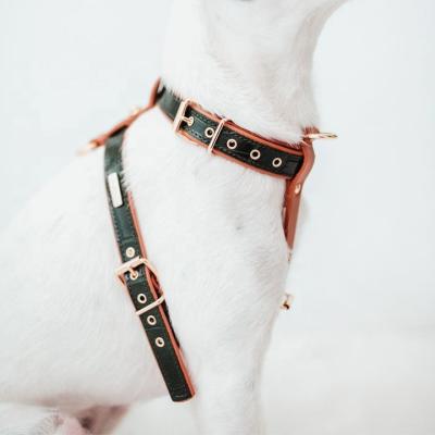 China 2022 New Design Vegan PU Dog Harness Wholesale Soft Luxury Adjustable Strap Custom Designer Custom Pet Weapons Leather Dog Harness for sale