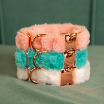 China Modern Good Quality Super Comfortable Furry Dog Collar Factory Custom Colorful Dog Collar for sale