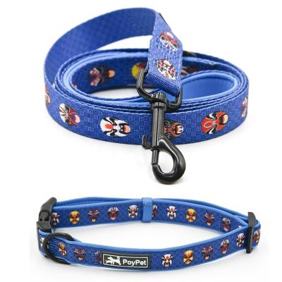 China Padded Dog Leash Neoprene Custom Dog Lead And Dog Collar Set Pet Product Supplier for sale