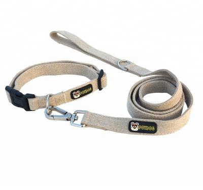 China 100% Eco-Friendly Custom Colored Hemp Pet Durable 100% Hemp Dog Collar and Hemp Dog Leashes for sale