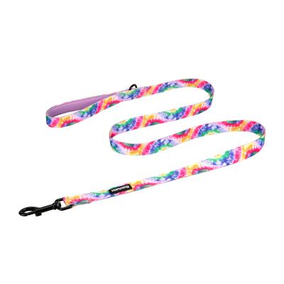 China Custom Classic High Quality Classic Soft Neoprene Padded Handle Dog Leash Pattern Printing Strap for sale