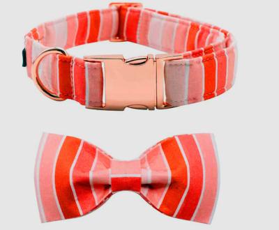 China 2022 British Amazon Style Premium Fashionable Luxurious Buckle Viable Metal Logo Pet Bowtie Collar Personal for sale