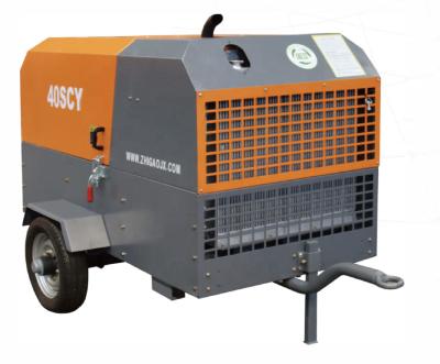 China 37kw Lubricated Cheap 7 Bar Diesel Screw Air Compressor Portable Diesel Air Compressor 10 Bar 4 Wheels Diesel Air Compressor for sale