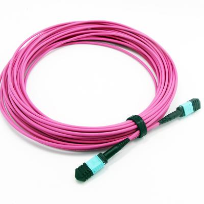 China 10m High Quality Male Trunk 12Cores Senko MPO Cable Multimode Fiber Optic 12F MPO - MPO Patch Tie Down 12F MPO-MPO Patch Cable for sale