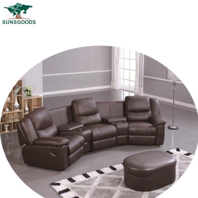 China (Size) adjustable reclining theater seating for sale, best home theater seating, with storage and cup holder, stool for sale