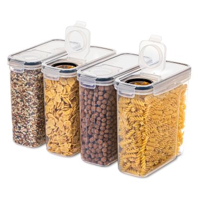 China Sustainable 4pcs Pack Set 2.5L Cereal Containers BPA Free Food Storage Containers Kitchen Pantry Airtight Organization for sale