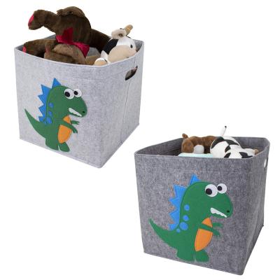 China Folding Storage Basket with Carry Handles for Toys Clothes Canvas Basket Toy Storage Box Organizer Folding Cloth Cotton Storage for sale