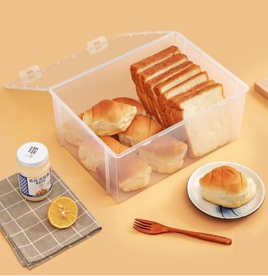 China BPA Free Plastic Freshness Preservation Household Food Storage Container Bread Holder Box With Lid for sale