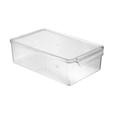 China Top Selling Freshness Preservation BPA Free Plastic Transparent Plastic Freezer Amazon Fridge Storage Boxes Trash Bins With Lid for sale