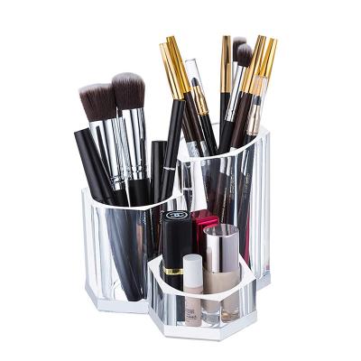 China Viable Cosmetic Makeup Drawers Storage Organizer For Lipstick Eyebrow Pencil Makeup Lipstick Storage Clear Plastic Holder for sale