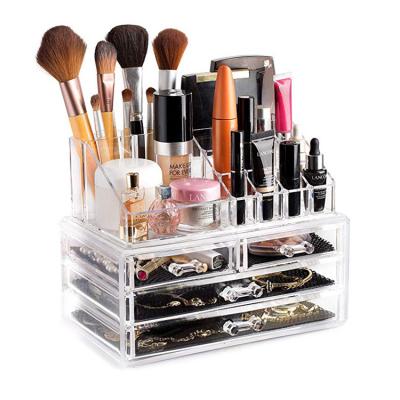 China Viable Storage Cosmetic Organizer for Lipstick Eyeshadow Brush Perfume Picosecond Makeup Drawer Stackable Waterproof Plastic Small for sale