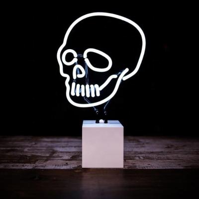 China New ABS Skulls Sculpture Glass Neon Lamp China Shanghai antuo gifts neon table top neon for sale