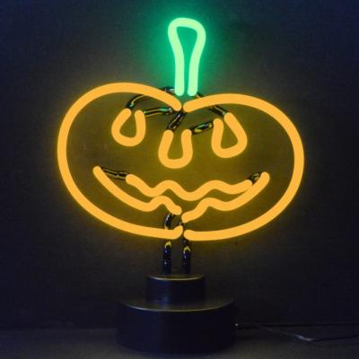 China Halloween Decoration Neon Light Lamp Table Lamp Pumpkin 12VDC Neon Sculpture In China Desktop Neon Glass Supplier for sale