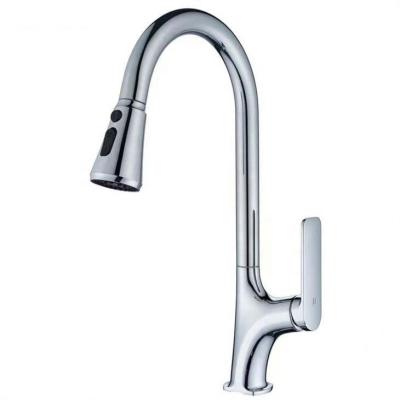 China Two Water Outlet Methods Kitchen Faucet Mixer Sink Faucet With Hose Pull Out Sprayer Spring Expansion Hose Black Rubber Suction Tube for sale