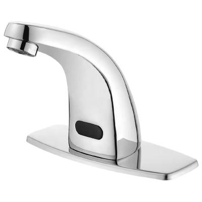 China Full Automatic Infrared High Quality Copper Bathroom Basin Mixer Tap 2023 Induction Automatic Induction Sink With Commercial Wash Faucet for sale