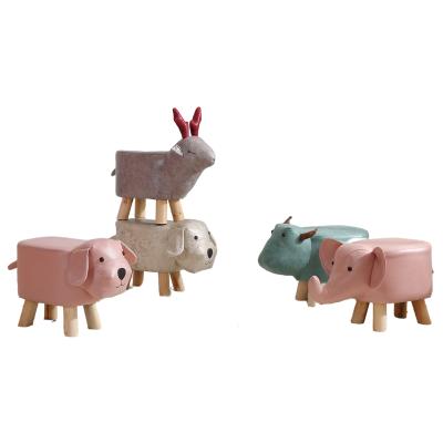 China Modern Supply Wholesale Wholesale Animal Children's Small Leather Stool Animal Stool for sale