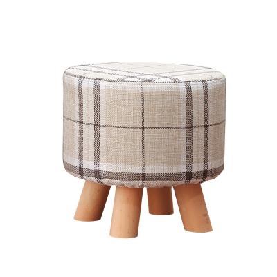 China (Size)Adjustable Retro Upholstered Square Foot Stool Fabric Padded Feet Sneak 4 Leg Stands Soft Cushion Sessel for sale