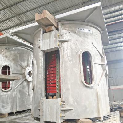 China Building Material Shops Aluminum Shell 4T Medium Frequency Drop Copper Melting Electric Induction Furnace for sale