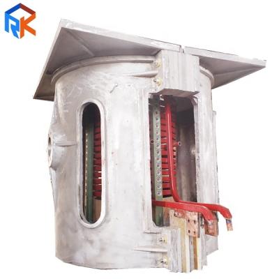 China Building Material Shops 2T Intermediate Frequency Aluminum Induction Shell Bronze Casting Furnace for sale