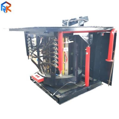 China Building Material Stores 1.5Ton Capacity Steel Case Intermediate Frequency Copper Melting Induction Furnace for sale