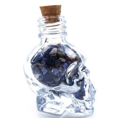 China China High Quality Skulls Bottle Crystal Stones Engrave Decoration Craft Gift Crystal Perfume Bottle for sale