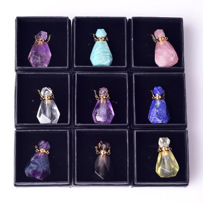 China China Perfume Bottles Natural Crystal Quartz Bottles Amethyst Perfume Oil Bottle With Gift Box for sale