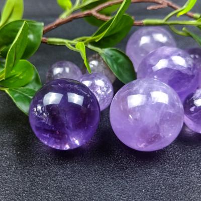 China China Small Natural Rock Amethyst Quartz Crystal Spheres Balls Purple Crystal Ball for sale