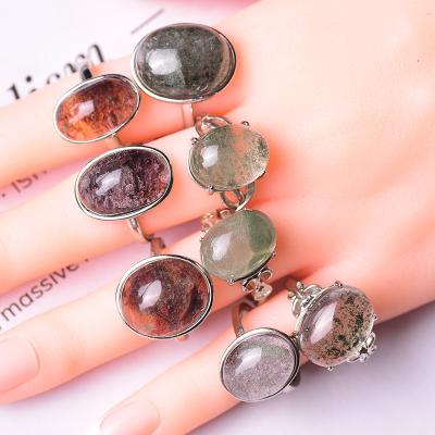 China Big Size China Resizable Garden Quartz Natural Gemstones Crystal Rings Finger Rings For Valentine Gifts for sale