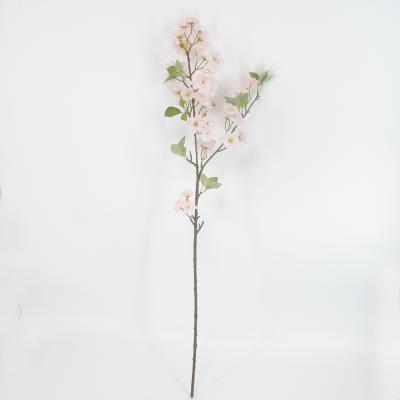 China Hot Sale Home Indoor Silk Cherry Blossom Wedding Office Decoration Plastic Artificial Flower for sale