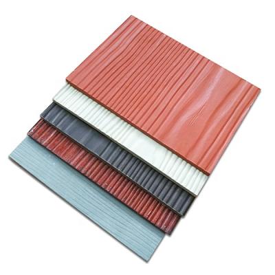 China Factory Price 9mm Cheap Price 9mm Exterior Wall Grain Fiber Cement Eco-friendly Fireproof Eco-friendly Wood Siding Panels Perforated For Villa for sale