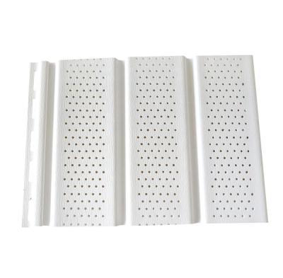 China Eco-friendly Decorative PVC Vinyl Panel Soffit Board Plastic Grooved Perforated Duct For Exterior Wall Protection for sale